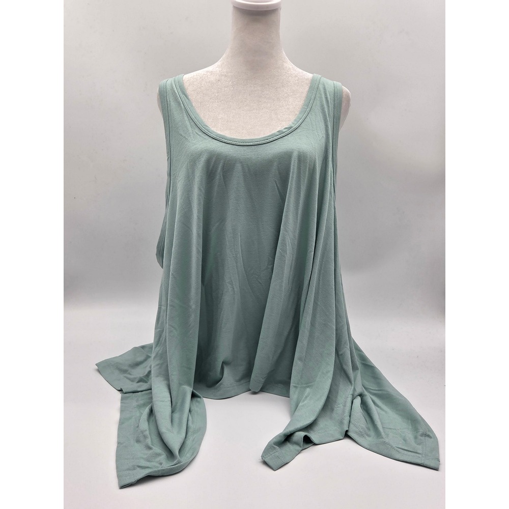 Zenana Women's Large Sage Green Sleeveless Flowy Tunic Tank Top 101-562